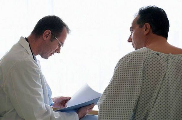 The doctor prescribes medication to treat prostatitis for the patient